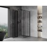 Mexen Mist T cabine de douche pivotante gauche 75 x 75 cm, cadre noir, noir - 8A4T-075-075-70-70-L