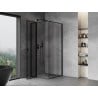 Mexen Mist T cabine de douche pivotante gauche 80 x 80 cm, cadre noir, noir - 8A4T-080-080-70-70-L