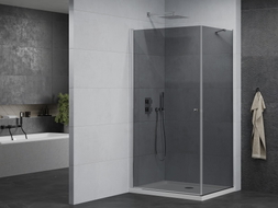 Mexen Pretoria cabine de douche pivotante 70 x 100 cm, graphite, chrome + receveur Plat - 852-070-100-01-40-4010