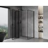 Mexen Mist T cabine de douche battante gauche 120 x 90 cm, cadre noir, noir - 8A4T-120-090-70-70-L