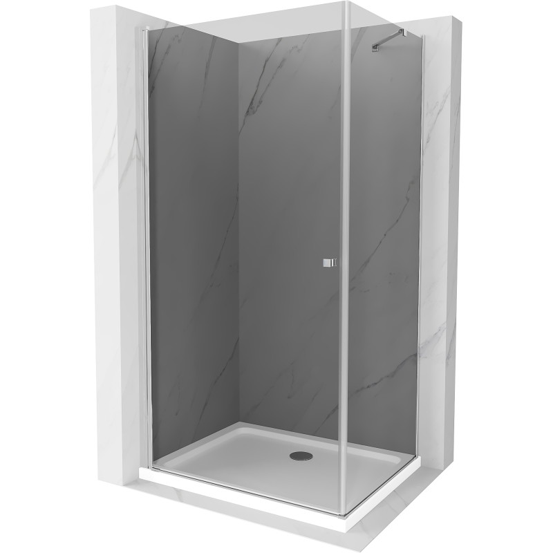 Mexen Pretoria cabine de douche pivotante 70 x 110 cm, graphite, chrome + receveur Flat - 852-070-110-01-40-4010
