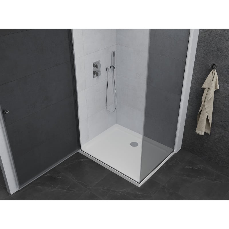Mexen Pretoria cabine de douche pivotante 70 x 110 cm, graphite, chrome + receveur plat - 852-070-110-01-40-4010