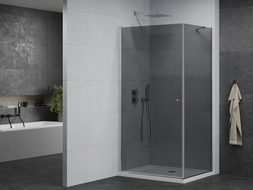 Mexen Pretoria cabine de douche pivotante 70 x 110 cm, graphite, chrome + receveur Flat - 852-070-110-01-40-4010