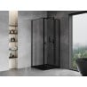 Mexen Mist T cabine de douche pivotante droite 70 x 70 cm, cadre noir, noir - 8A4T-070-070-70-70-P