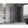 Mexen Mist T cabine de douche pivotante droite 75 x 75 cm, cadre noir, noir - 8A4T-075-075-70-70-P