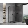 Mexen Mist T cabine de douche pivotante droite 100 x 75 cm, cadre noir, noir - 8A4T-100-075-70-70-P