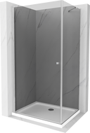 Mexen Pretoria cabine de douche abattante 80 x 90 cm, graphite, chrome + receveur Flat - 852-080-090-01-40-4010