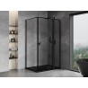 Mexen Mist T cabine de douche battante droite 95 x 90 cm, cadre noir, noire - 8A4T-095-090-70-70-P