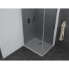 Mexen Pretoria cabine de douche à porte battante 80 x 110 cm, graphite, chrome + receveur Flat - 852-080-110-01-40-4010