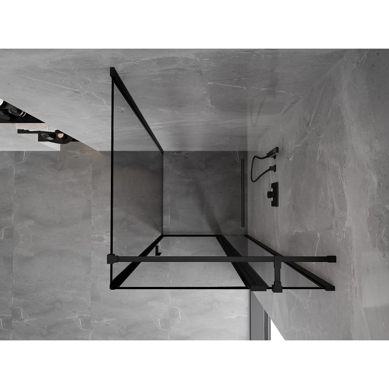 Mexen Mist T cabine de douche pivotante droite 110 x 110 cm, cadre noir, noir - 8A4T-110-110-70-70-P