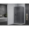 Mexen Pretoria cabine de douche pivotante 80 x 120 cm, graphite, chrome + bac à douche Flat - 852-080-120-01-40-4010