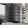 Mexen Mist T cabine de douche pivotante gauche 100 x 70 cm, grille noire, noire - 8A4T-100-070-70-77-L