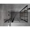 Mexen Mist T cabine de douche pivotante gauche 100 x 75 cm, grille noire, noir - 8A4T-100-075-70-77-L