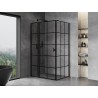 Mexen Mist T cabine de douche pivotante gauche 85 x 80 cm, grille noire, noir - 8A4T-085-080-70-77-L