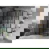Cabine de douche Mexen Mist T battante gauche 95 x 85 cm, grille noire, noire - 8A4T-095-085-70-77-L