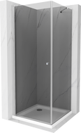 Mexen Pretoria cabine de douche pivotante 80 x 80 cm, graphite, chrome + receveur Flat - 852-080-080-01-40-4010