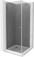 Mexen Pretoria cabine de douche pivotante 80 x 80 cm, graphite, chrome + receveur plat - 852-080-080-01-40-4010