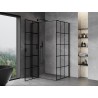 Mexen Mist T cabine de douche pivotante gauche 120 x 85 cm, grille noire, noir - 8A4T-120-085-70-77-L