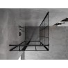 Mexen Mist T cabine de douche pivotante gauche 95 x 95 cm, grille noire, noir - 8A4T-095-095-70-77-L