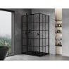 Mexen Mist T cabine de douche pivotante gauche 120 x 95 cm, grille noire, noir - 8A4T-120-095-70-77-L