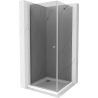 Mexen Pretoria cabine de douche pivotante 90 x 90 cm, graphite, chrome + receveur Flat - 852-090-090-01-40-4010