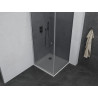 Mexen Pretoria cabine de douche pivotante 90 x 90 cm, graphite, chrome + receveur Flat - 852-090-090-01-40-4010