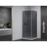Mexen Pretoria cabine de douche pivotante 90 x 90 cm, graphite, chrome + receveur Flat - 852-090-090-01-40-4010
