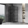 Enceinte de Douche Mexen Mist T Pivotante Gauche 120 x 120 cm, Grille Noire, Noire - 8A4T-120-120-70-77-L