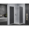 Mexen Pretoria cabine de douche pivotante 90 x 90 cm, graphite, chrome + receveur plat - 852-090-090-01-40-4010