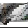 Mexen Mist T cabine de douche pivotante droite 80 x 80 cm, grille noire, noire - 8A4T-080-080-70-77-P