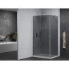Mexen Pretoria cabine de douche battante 90 x 110 cm, graphite, chrome + bac à douche plat - 852-090-110-01-40-4010