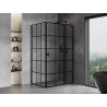 Mexen Mist T cabine de douche pivotante droite 105 x 95 cm, grille noire, noire - 8A4T-105-095-70-77-P