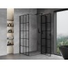 Mexen Mist T cabine de douche pivotante droite 70 x 110 cm, grille noire, noir - 8A4T-070-110-70-77-P