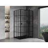 Mexen Mist T cabine de douche pivotante droite 70 x 110 cm, grille noire, noir - 8A4T-070-110-70-77-P