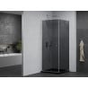 Mexen Pretoria cabine de douche battante 70 x 70 cm, graphite, chrome + receveur plat, noir - 852-070-070-01-40-4070