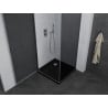 Mexen Pretoria cabine de douche battante 70 x 70 cm, graphite, chrome + receveur plat, noir - 852-070-070-01-40-4070