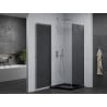 Mexen Pretoria cabine de douche battante 70 x 70 cm, graphite, chrome + receveur plat, noir - 852-070-070-01-40-4070