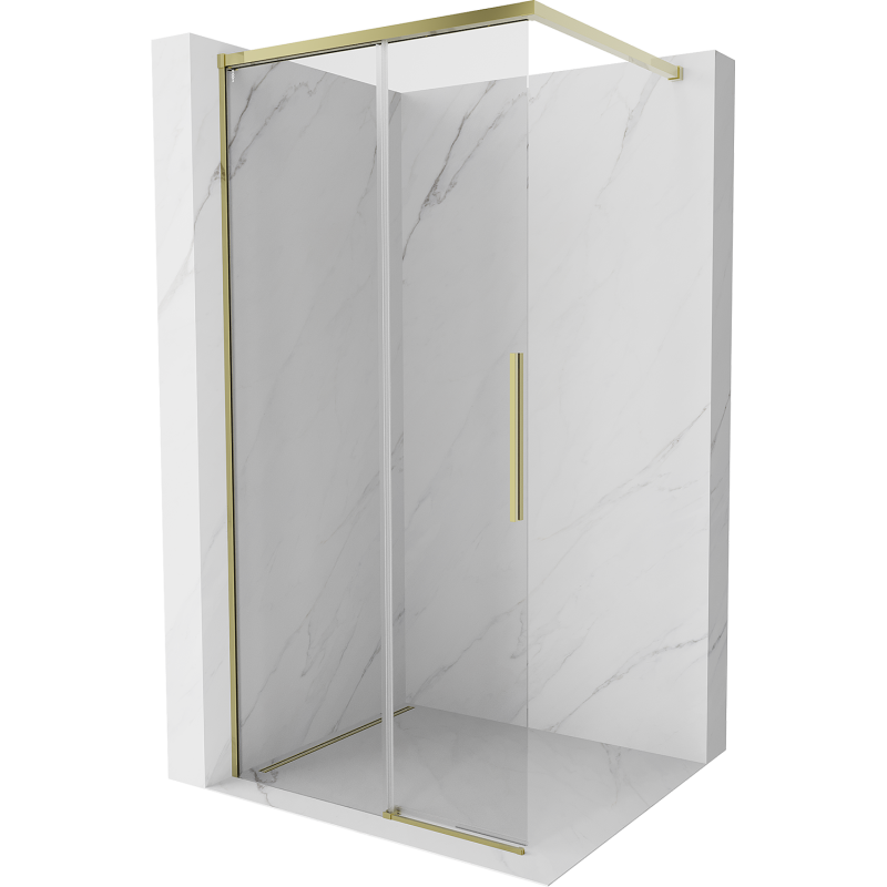 Mexen Rox paroi de douche Walk-in 75 x 200 cm, transparent 8 mm, or - 8C2-075-003-50-00