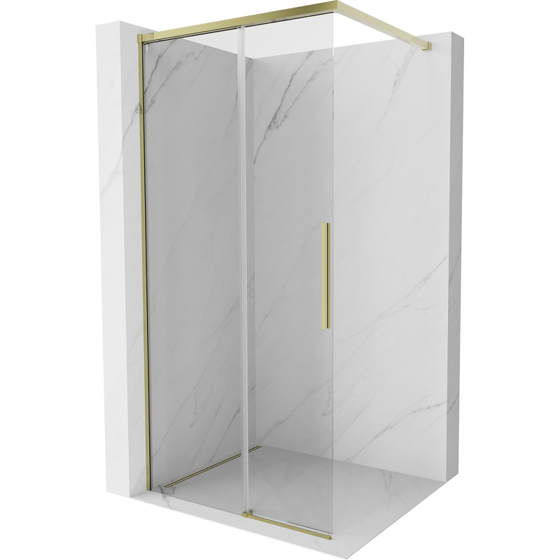 Mexen Rox paroi de douche Walk-in 90 x 200 cm, transparent 8 mm, dorée - 8C2-090-003-50-00