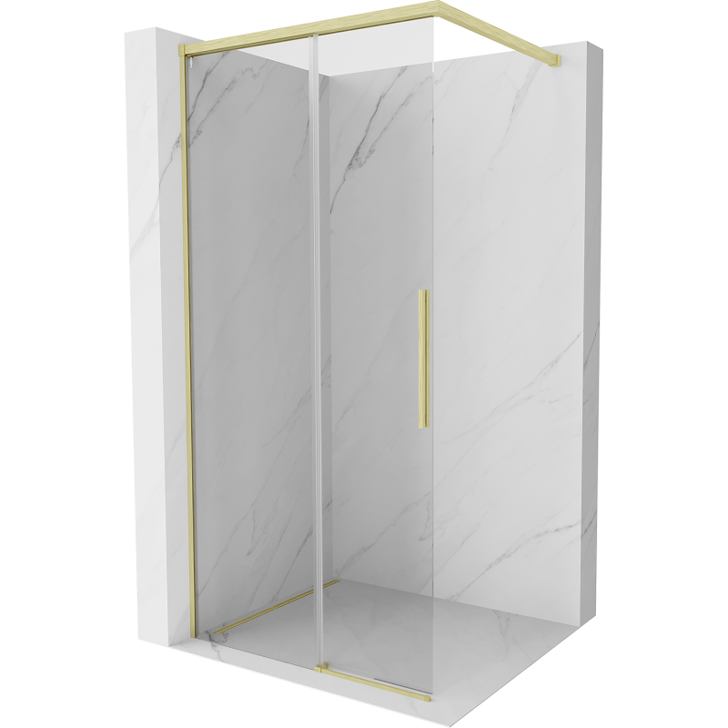 Mexen Rox paroi de douche Walk-in 95 x 200 cm, transparent 8 mm, or brossé - 8C2-095-003-55-00