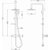 Mexen KX05 ensemble de douche extérieur avec pommeau de douche et mitigeur thermostatique, or/blanc - 771500591-50