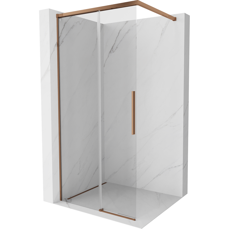 Mexen Rox paroi de douche Walk-in 105 x 200 cm, transparent 8 mm, or rose - 8C2-105-003-60-00