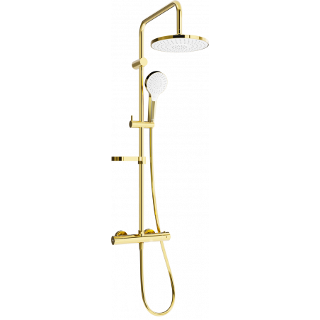 Mexen KX05 ensemble de douche extérieur avec pommeau de douche et mitigeur thermostatique, or/blanc - 771500591-50