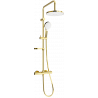 Mexen KX05 ensemble de douche mural avec pomme de douche et robinet thermostatique, or/blanc - 771500591-50