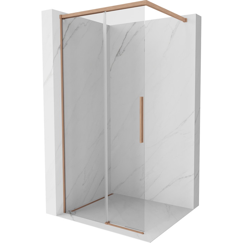 Mexen Rox paroi de douche Walk-in 70 x 200 cm, transparent 8 mm, cuivre brossé - 8C2-070-003-65-00