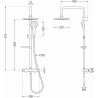 Mexen KX05 ensemble de douche en saillie avec pomme de douche et mitigeur thermostatique, noir - 771500591-70