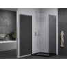 Mexen Pretoria cabine de douche pivotante 80 x 90 cm, graphite, chrome + receveur plat, noir - 852-080-090-01-40-4070