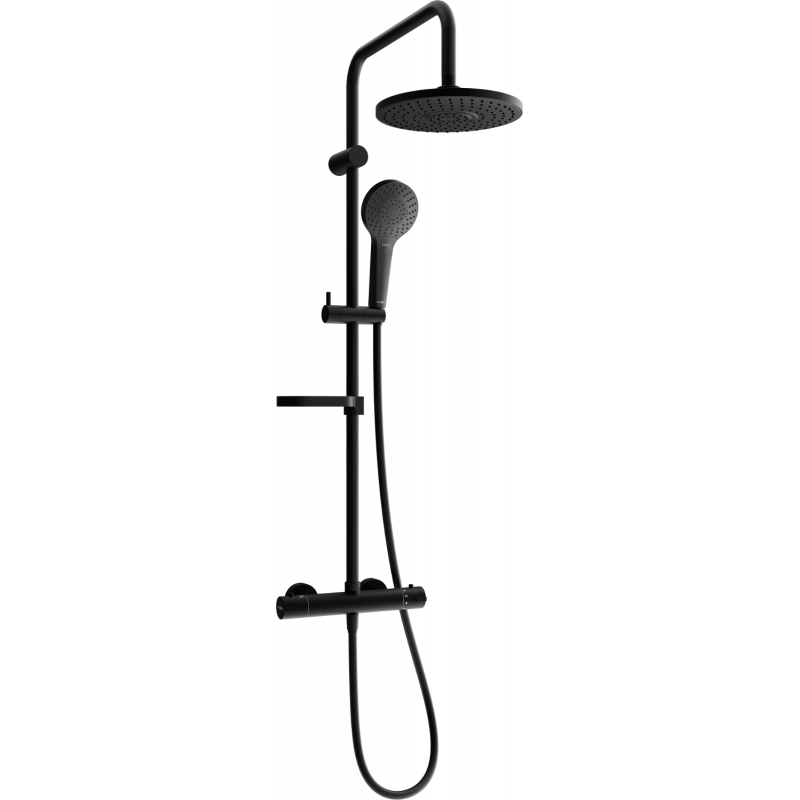 Mexen KX05 ensemble de douche en surface avec pomme de douche et robinet thermostatique, noir - 771500591-70