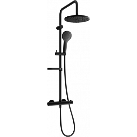 Mexen KX05 ensemble de douche en surface avec pomme de douche et robinet thermostatique, noir - 771500591-70