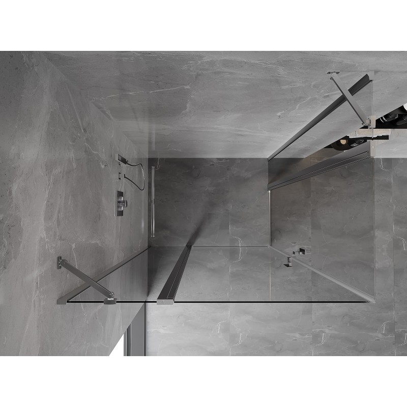 Mexen Mist Duo cabine de douche pivotante 110 x 80 cm, transparent, chrome - 8A4-110-080-01-00